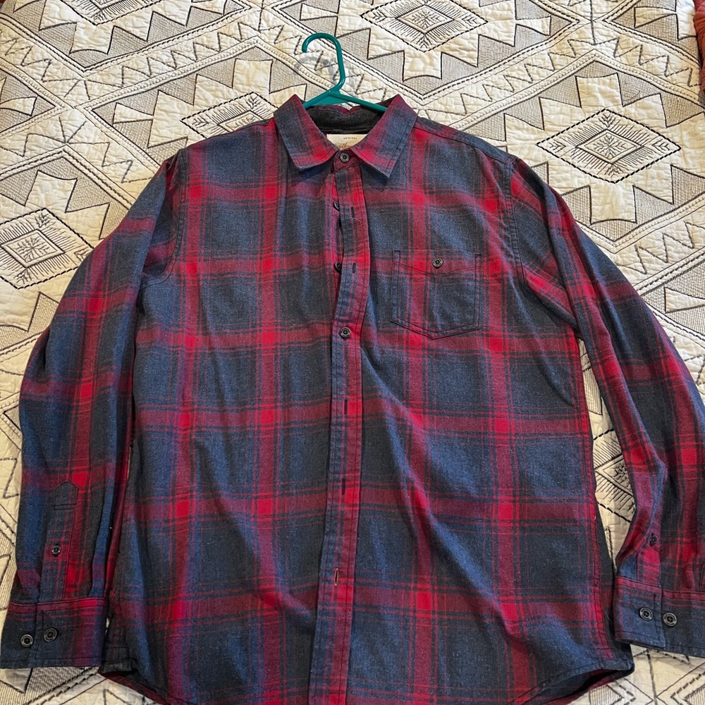 Weatherproof Red and Charcoal Gray Checkered Flannel Shirt